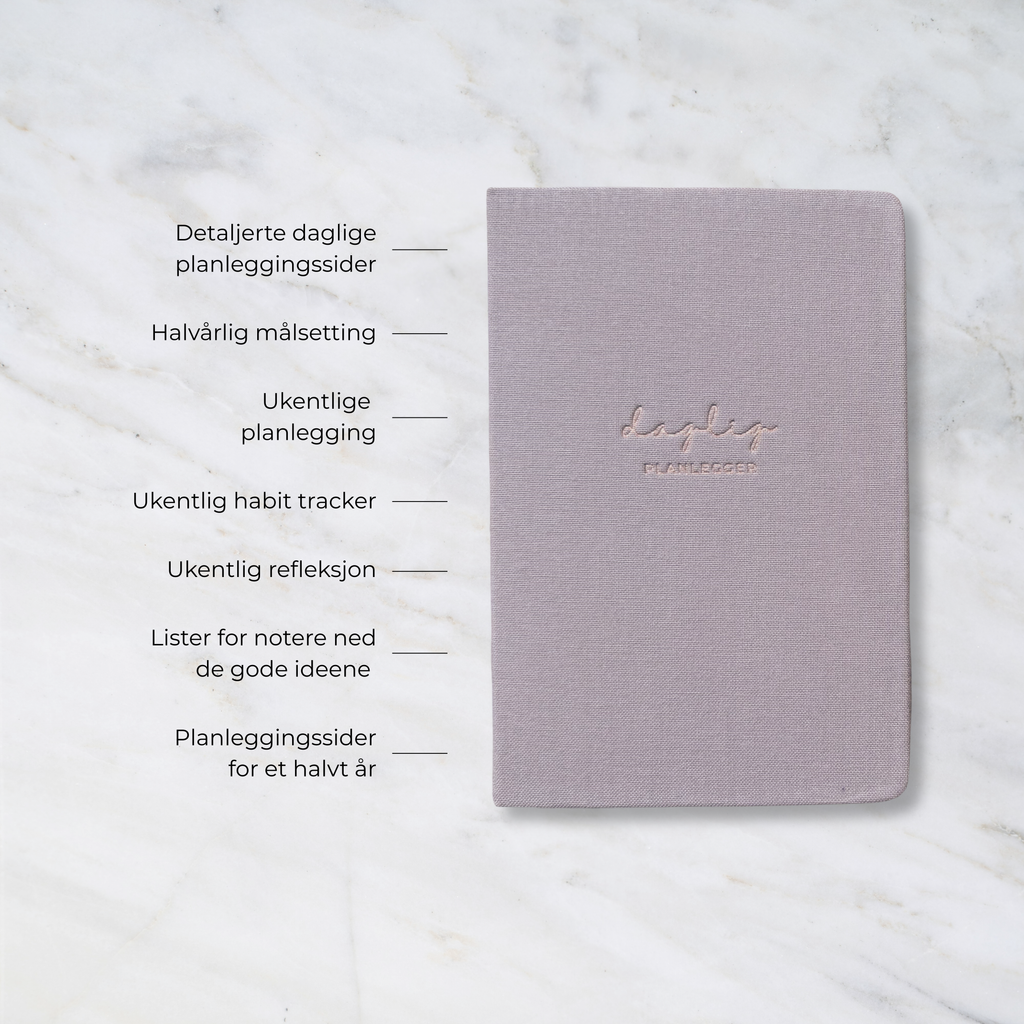 Daglig planlegger l 6 måneder l udatert – dusty pink